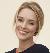 Smiling Woman Wearing Black Sweater